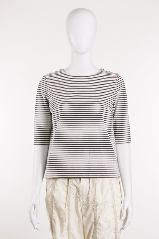 T-Shirt R13WK274 Elbow Sleeve Stripe Tee black/white, R 13