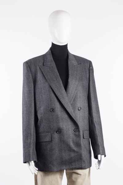 Blazer Leston Grey/Blue Check 13827 W2084, Nili Lotan
