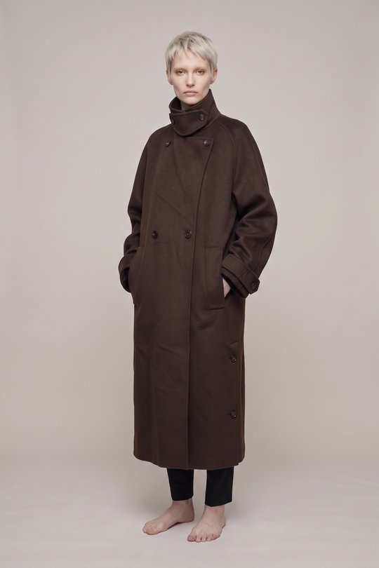 Mantel  2026618BL34 Double Button Coat brown, Lisa Yang