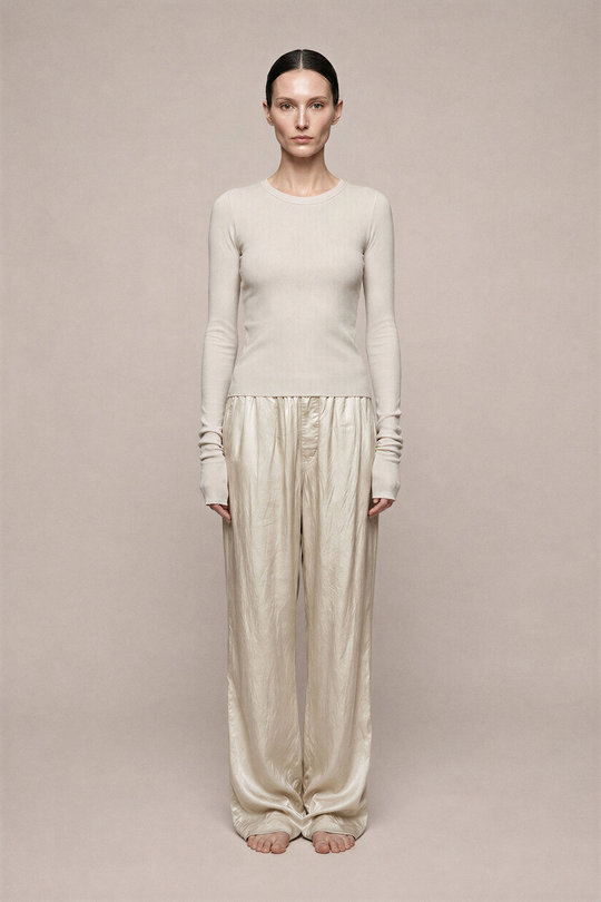 Longsleeve RP01F6209 RC Cropped Rib LS T pearl, Rick Owens