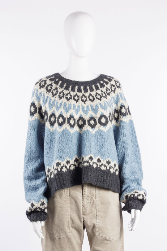 Pullover Isaline Fair Isle Sweater Iceberg Blue Fair Isle 81706Y342, Nili Lotan
