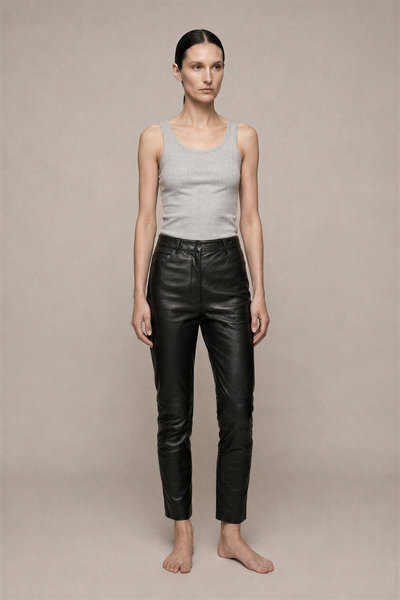 Lederhose RP19S6327 LBL bolans black, Rick Owens