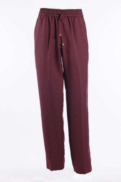 Hose Twill Elastic Waist Pant burgundy, Drôle de Monsieur