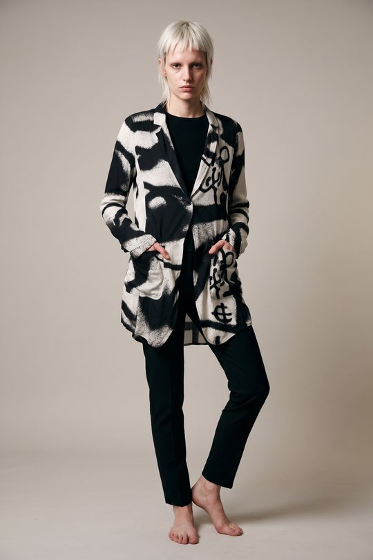 Blazer 126 1771108 black print, RUNDHOLZ