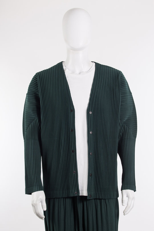 Jacke-Cardigan HP38-JL181 petrol, Homme Plissé Issey Miyake